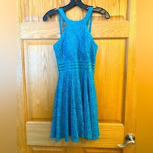 City Studio Lace Fit & Flare Teal Juniors Dress Size 1 - Formal Homecoming